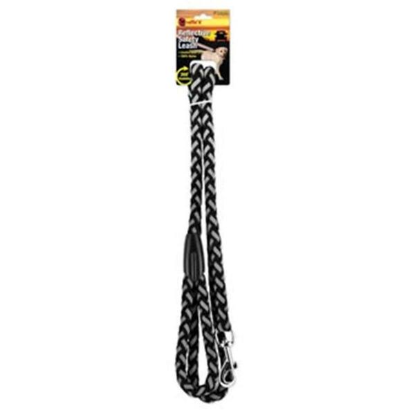 Ruffin It Braided Reflect Dog Leash- Black 780267